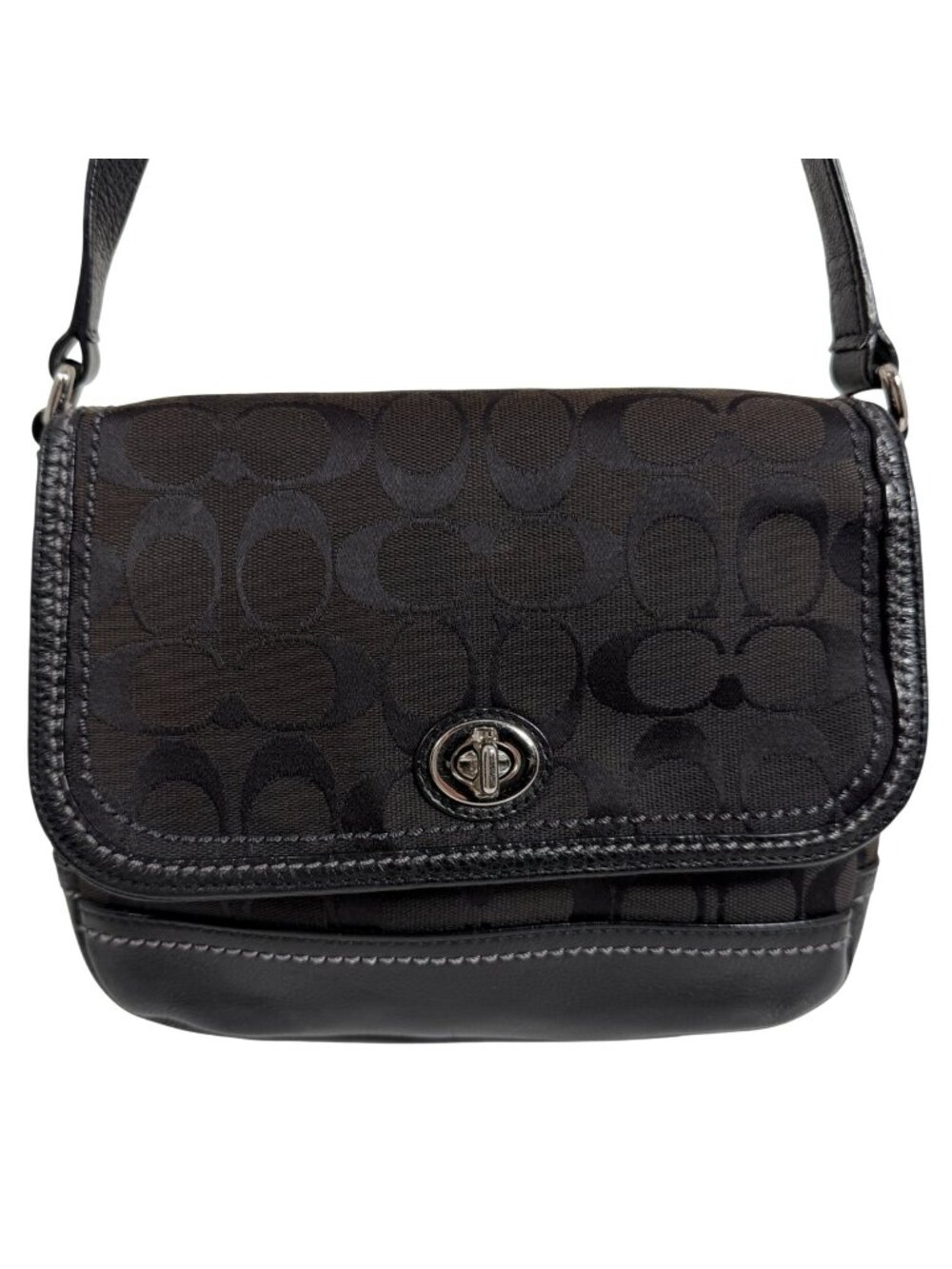 Coach Park Signature Violet Crossbody Brown Monogram Canvas Turnlock F23286